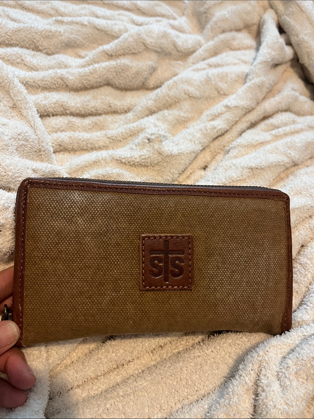 STS Ranchwear Tan and Brown Zip-Around Wallet